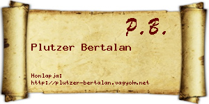 Plutzer Bertalan névjegykártya