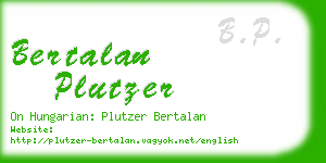 bertalan plutzer business card